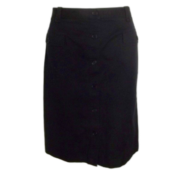 FACONNABLE Skirt, 14, Black, Closet Staple, Button front, Pockets, Belt loops - Picture 1 of 12